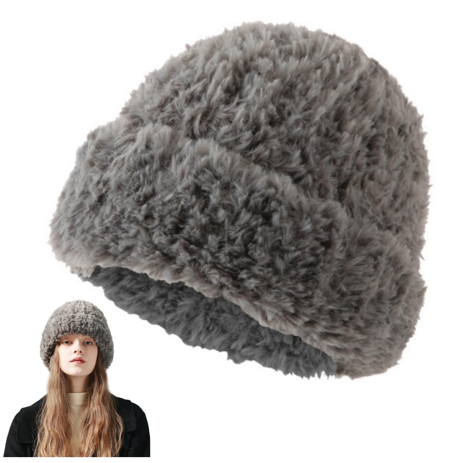 Amazon | [Weuiean] もこもこ ニット帽 レディース 厚手 ニット